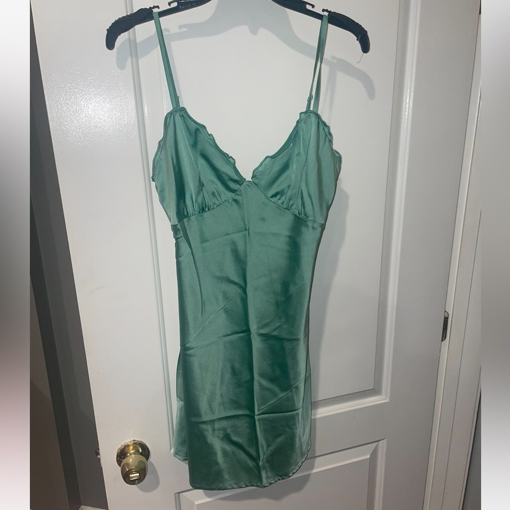 Hansel & Gretel Silk mini Amelia Dress in the color Sea Foam 💚 sz Medium - Picture 12 of 12